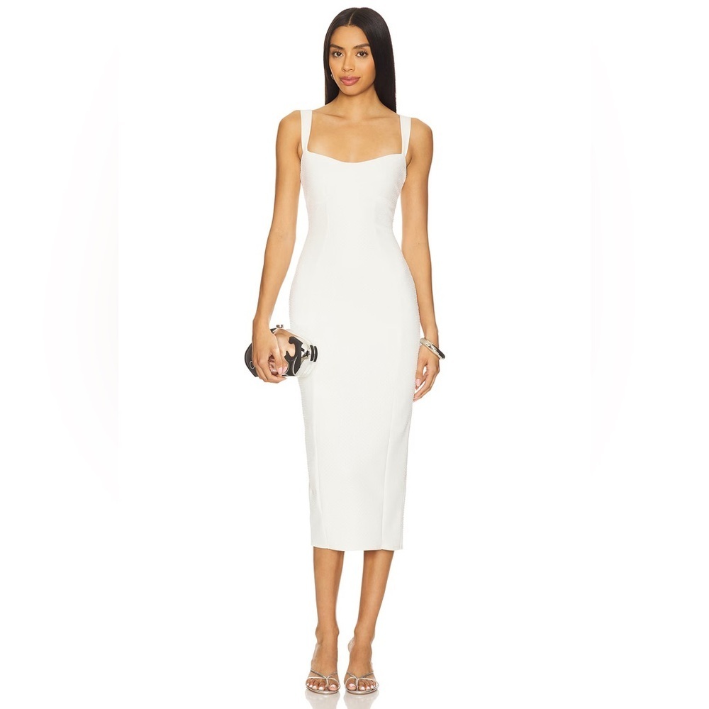 Good American Sculpting Crystal Sweetheart Midi Dress